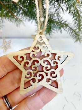 Weihnachtsanhänger Set Rentier und Sterne